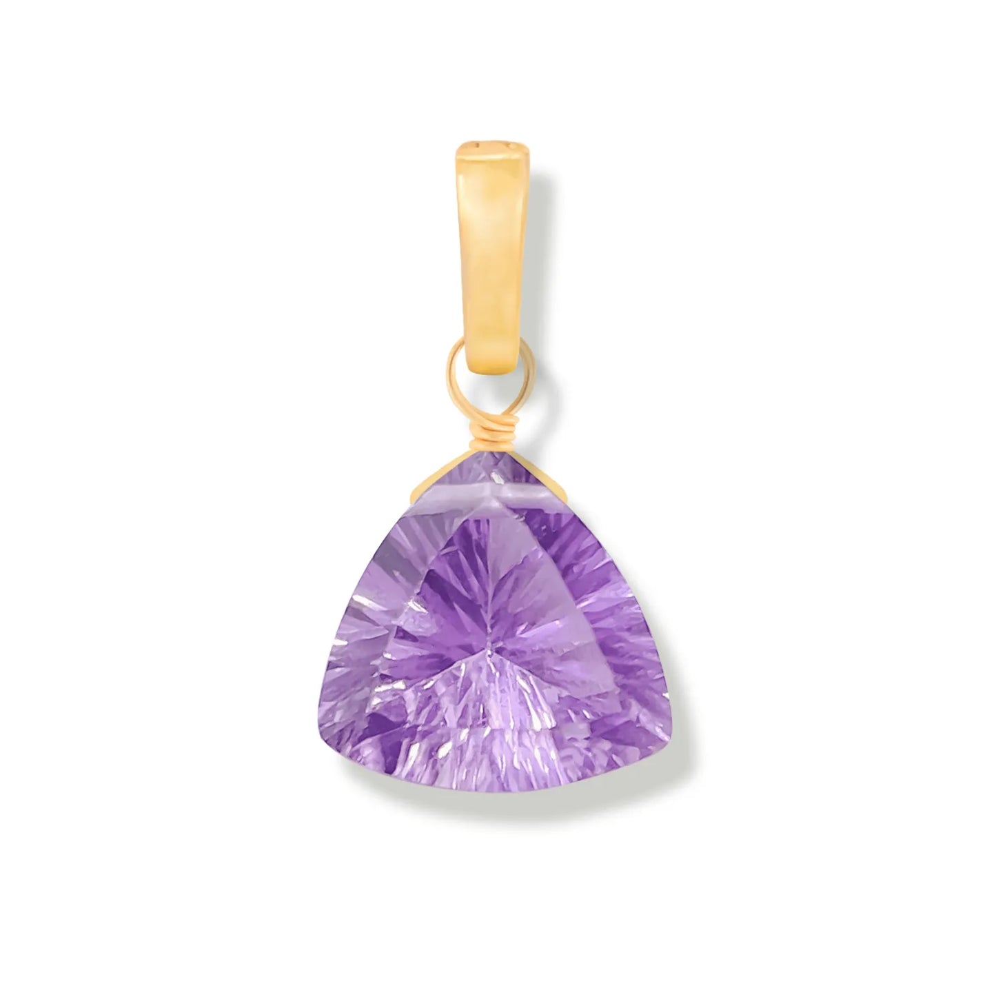 Amethyst Trillion Cut 14K Gold-Filled Hoop Earrings