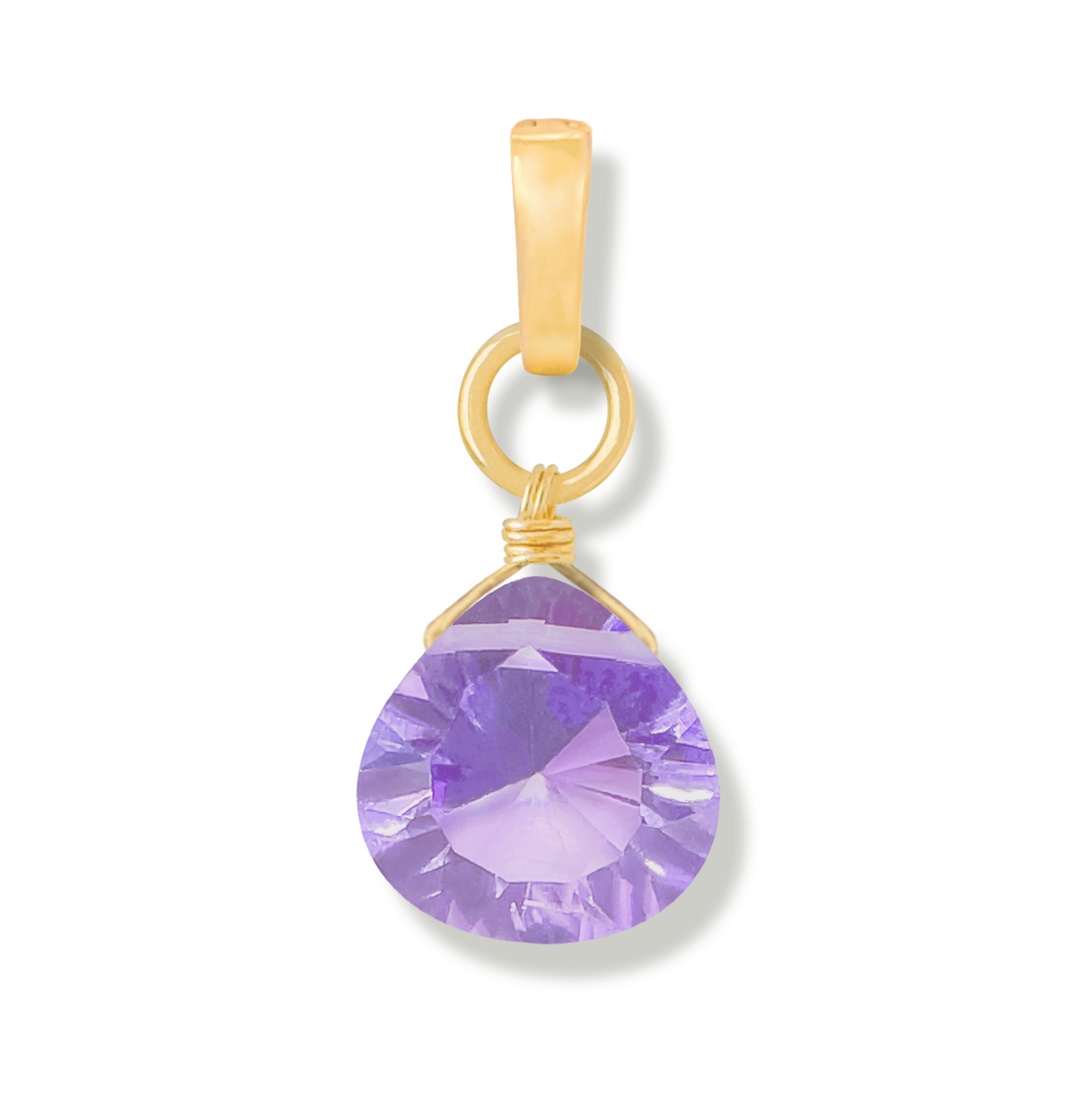 Amethyst Teardrop Cut Floating Gem Duet Charm