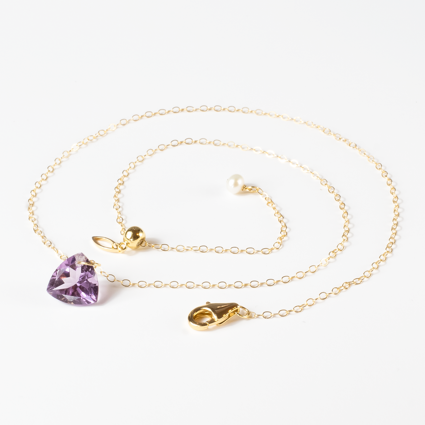 Bella Amethyst Trillion Pendant Necklace