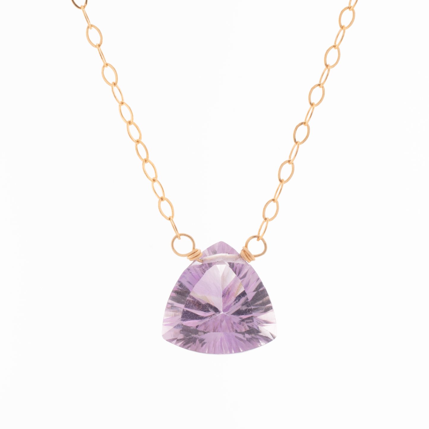 Bella Amethyst Trillion Pendant Necklace