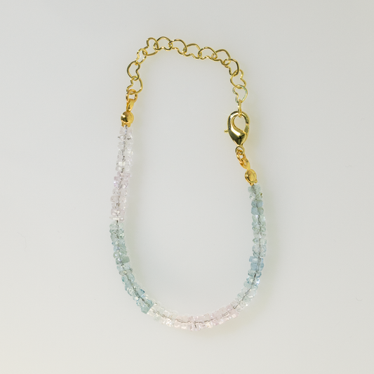 Aquamarine Multi-Shade Beaded 14K Goldfilled Bracelet