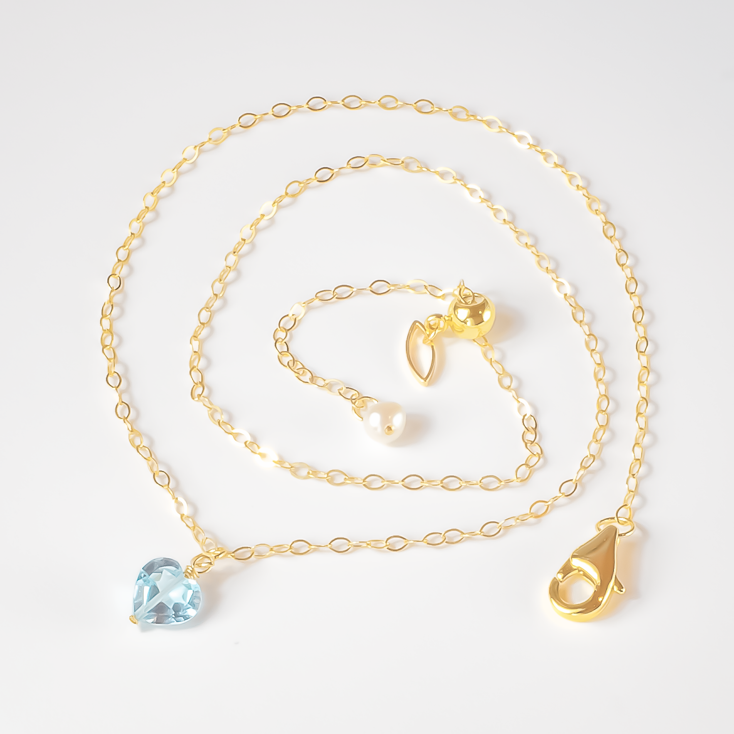 Kate Blue Topaz Heart Pendant Necklace
