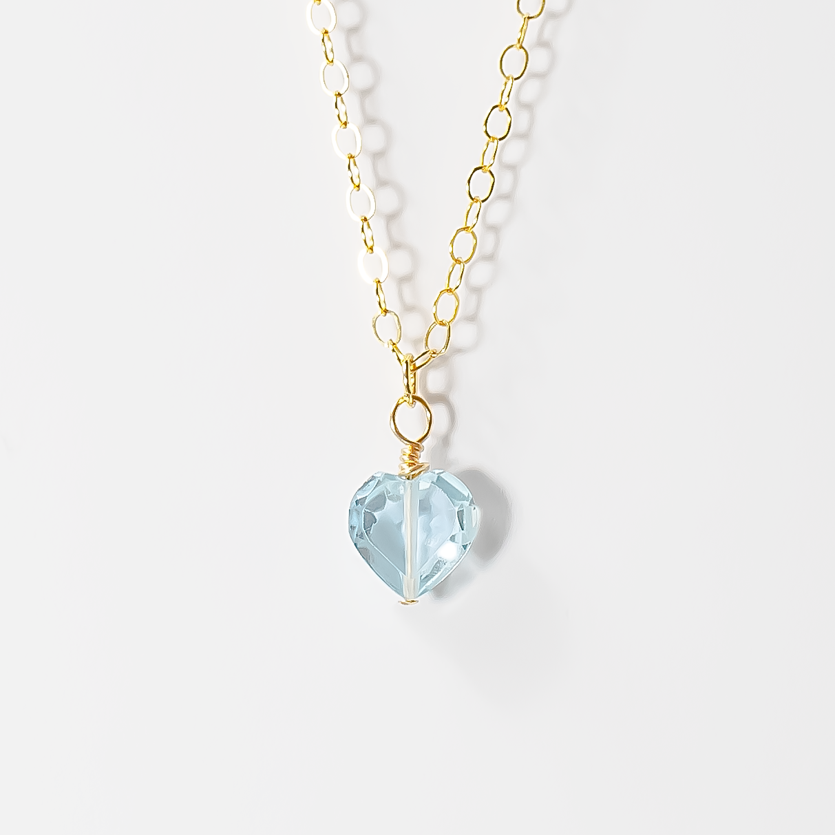 Kate Blue Topaz Heart Pendant Necklace