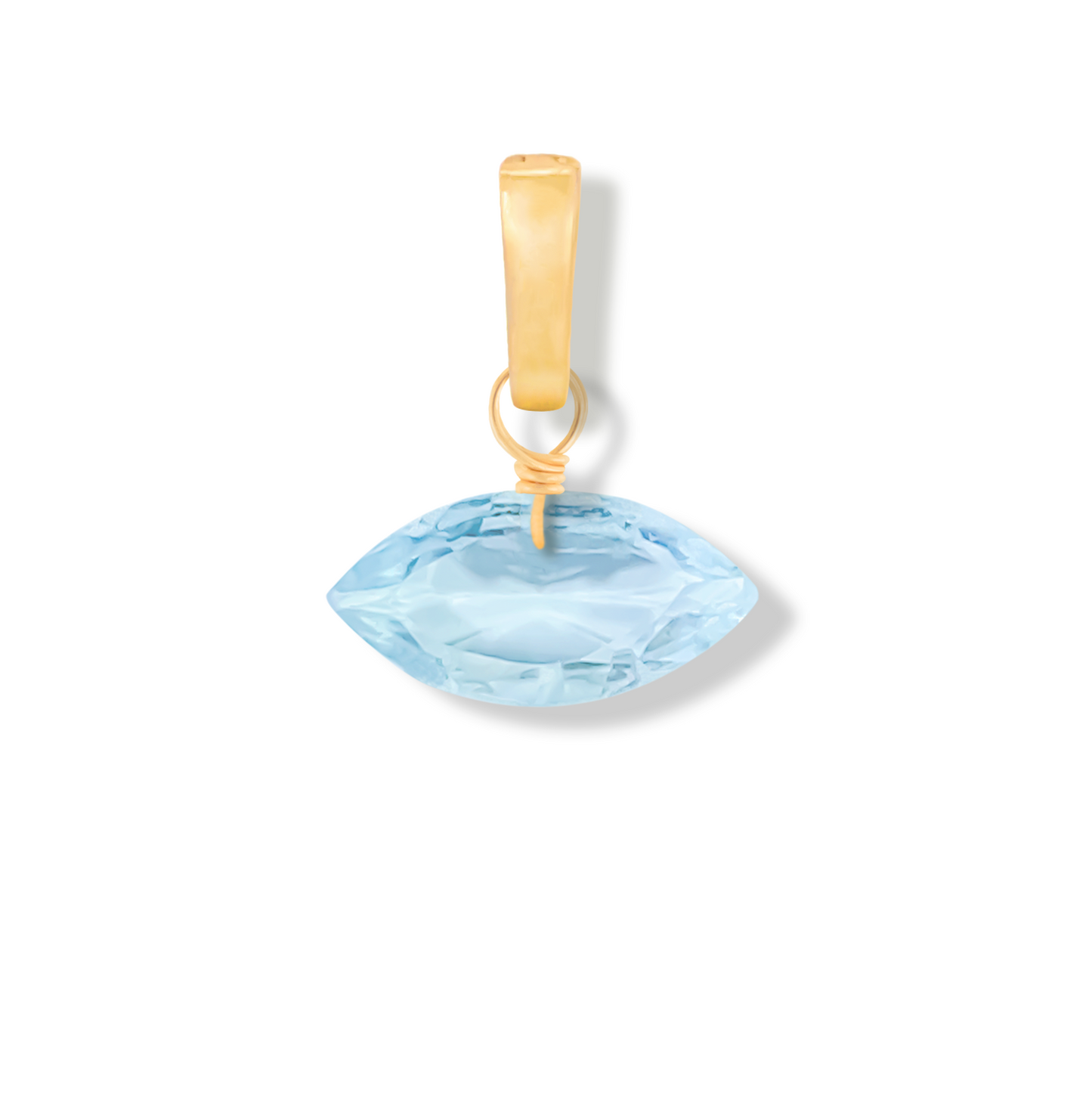 Blue Topaz Marquise Cut 14K Gold-Filled Duet Charm
