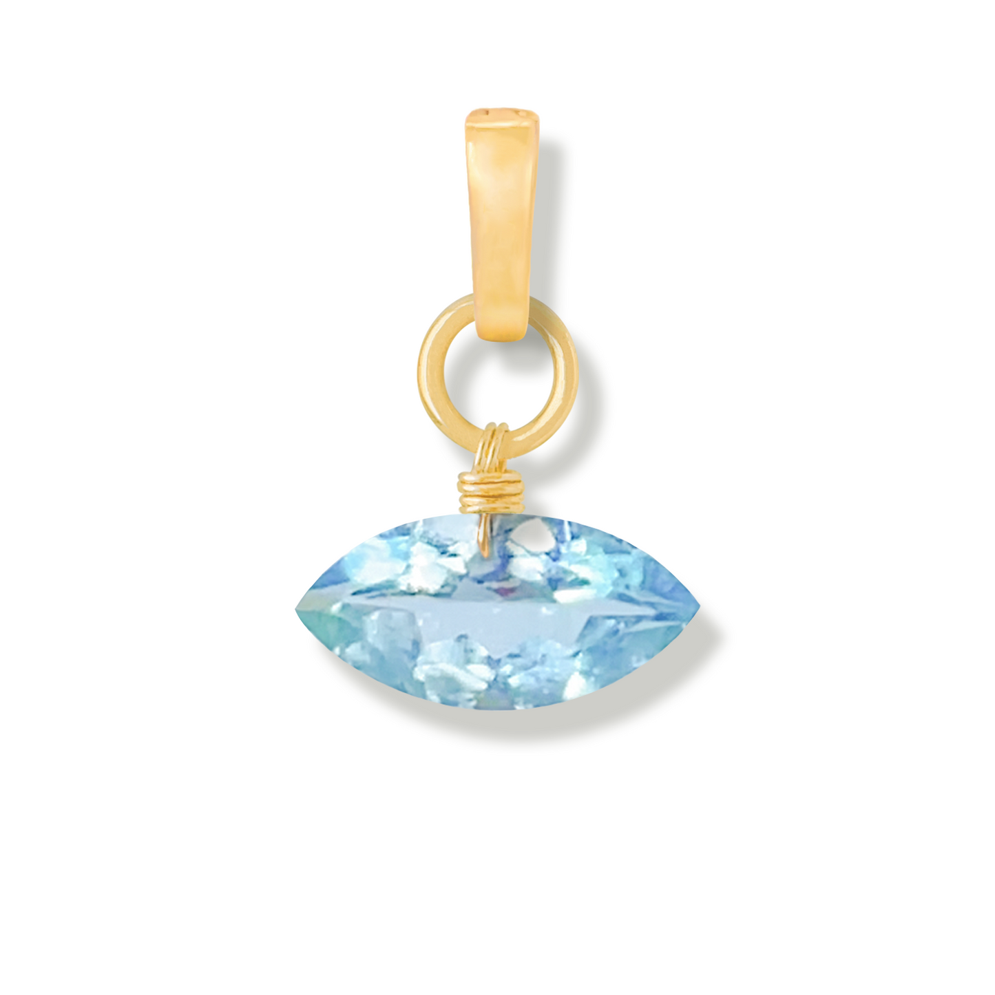 Chiara Blue Topaz Marquise Duet Charm
