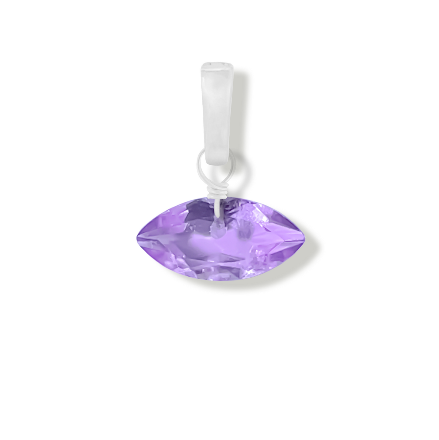 Brazilian Pink Amethyst Marquise Cut Sterling Silver-Filled Duet Charm