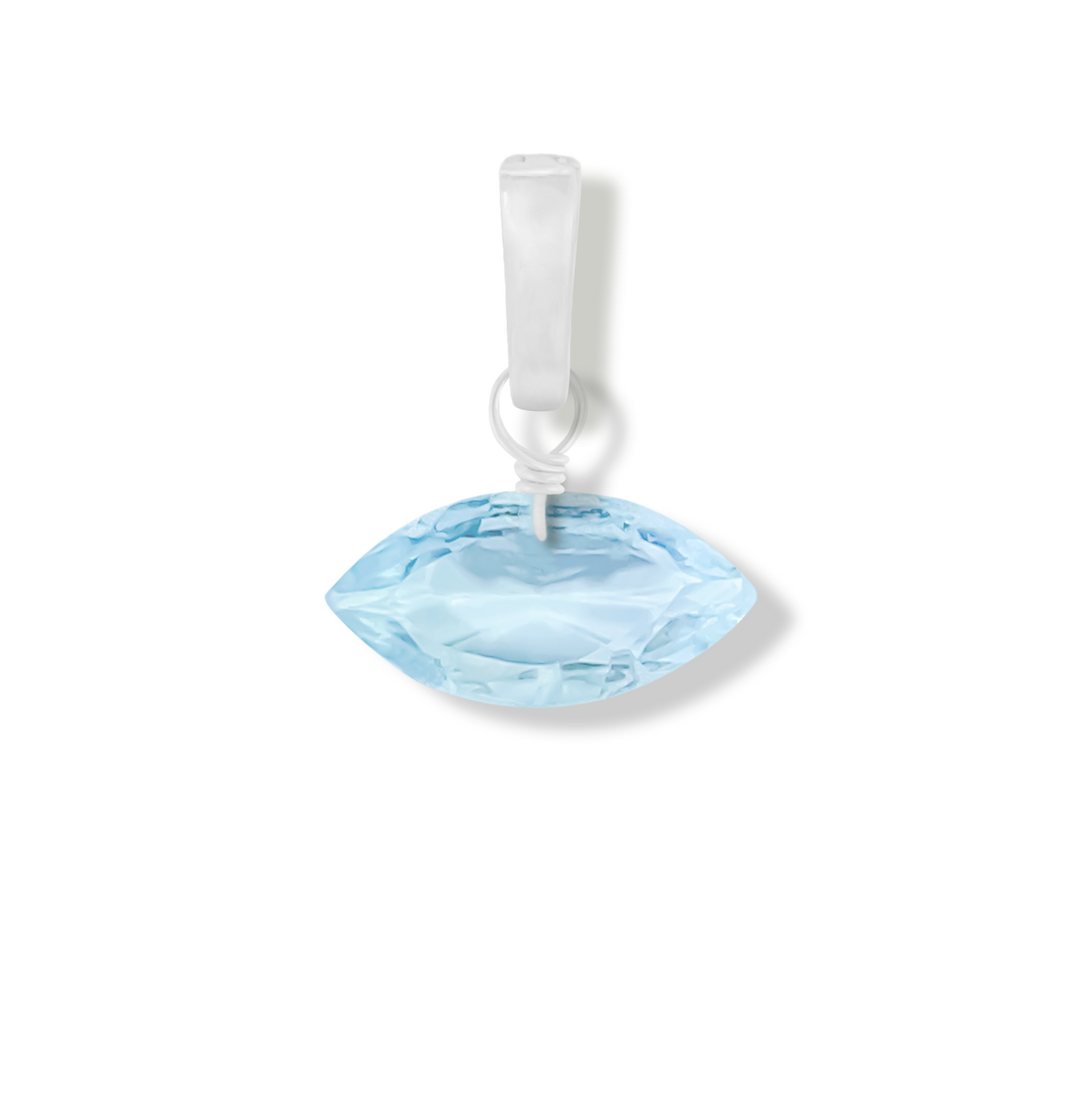 Blue Topaz Marquise Cut Sterling Silver-Filled Duet Charm