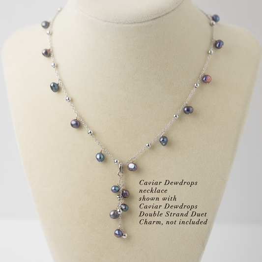 Caviar Dewdrops Baroque Pearl Silver Necklace