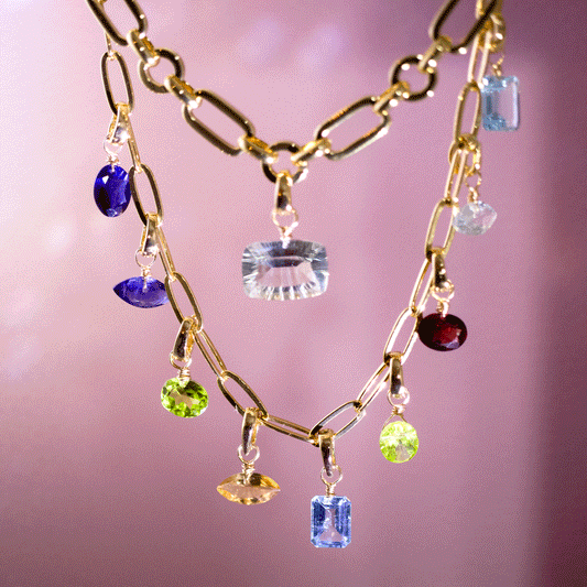 Aquamarine Pear Cut 14K Gold-Filled Duet Charm