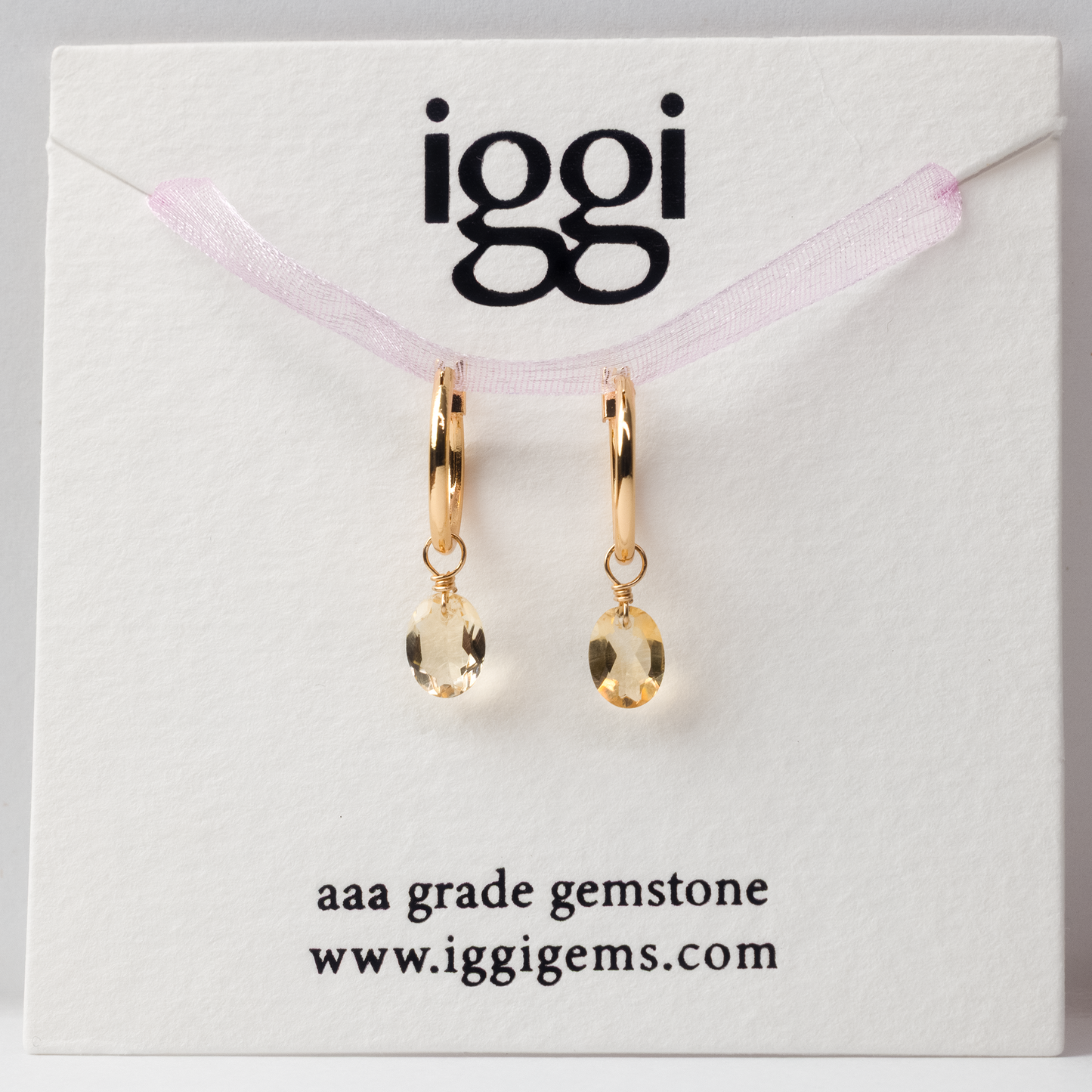 Citrine Oval Cut 14K Goldfilled Hoop Earrings