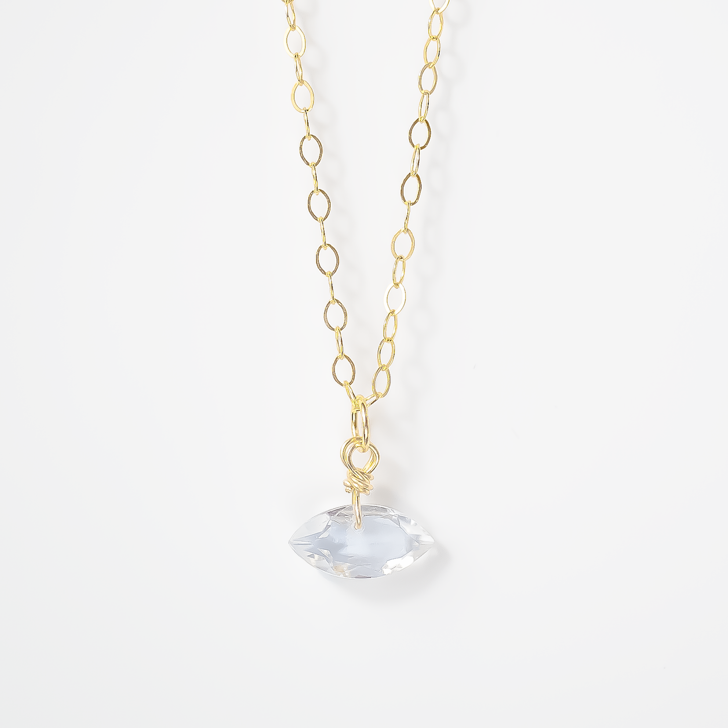 Luna Rock Crystal Marquise Pendant Necklace