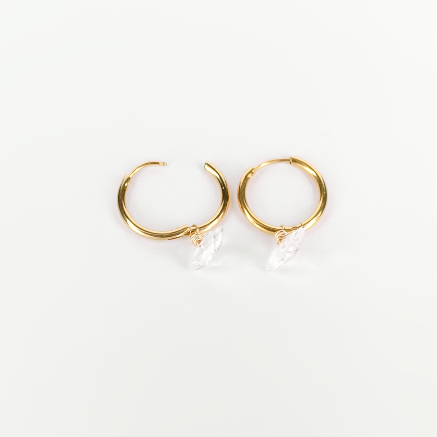 Luna Rock Crystal Marquise Shape Huggie Earrings