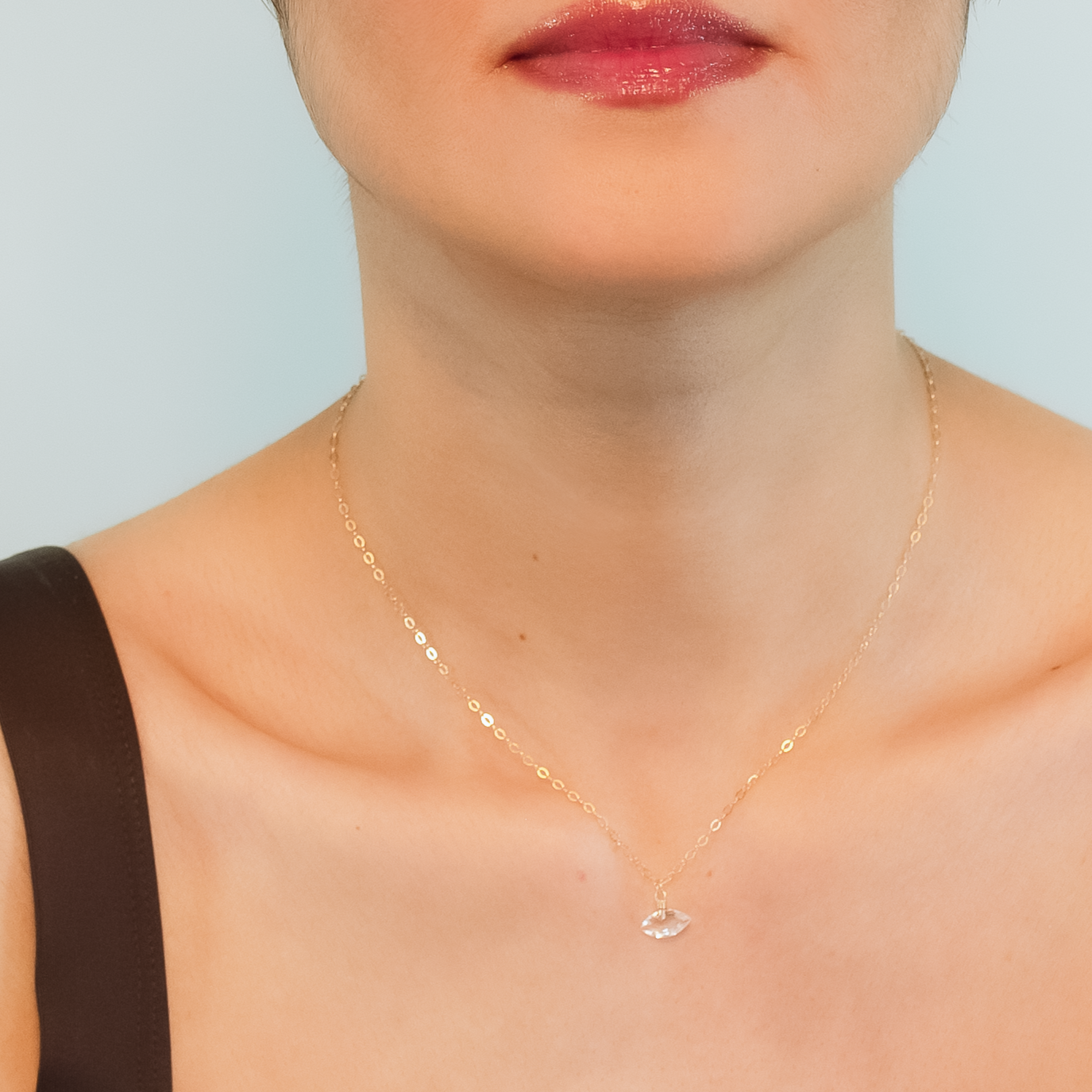 Luna Rock Crystal Marquise Pendant Necklace