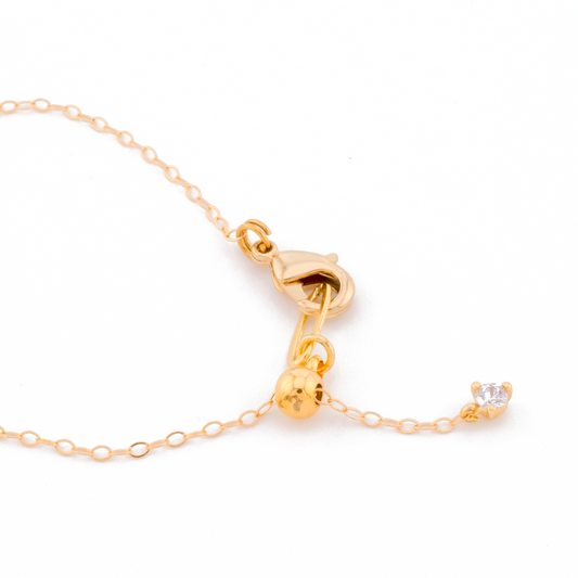 Floating Gem Aquamarine Pear Cut 14K Gold-Filled Necklace