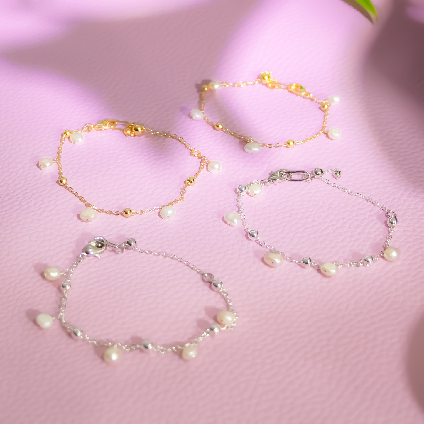 Dewdrops Silver Beaded Satellite Chain Bracelet