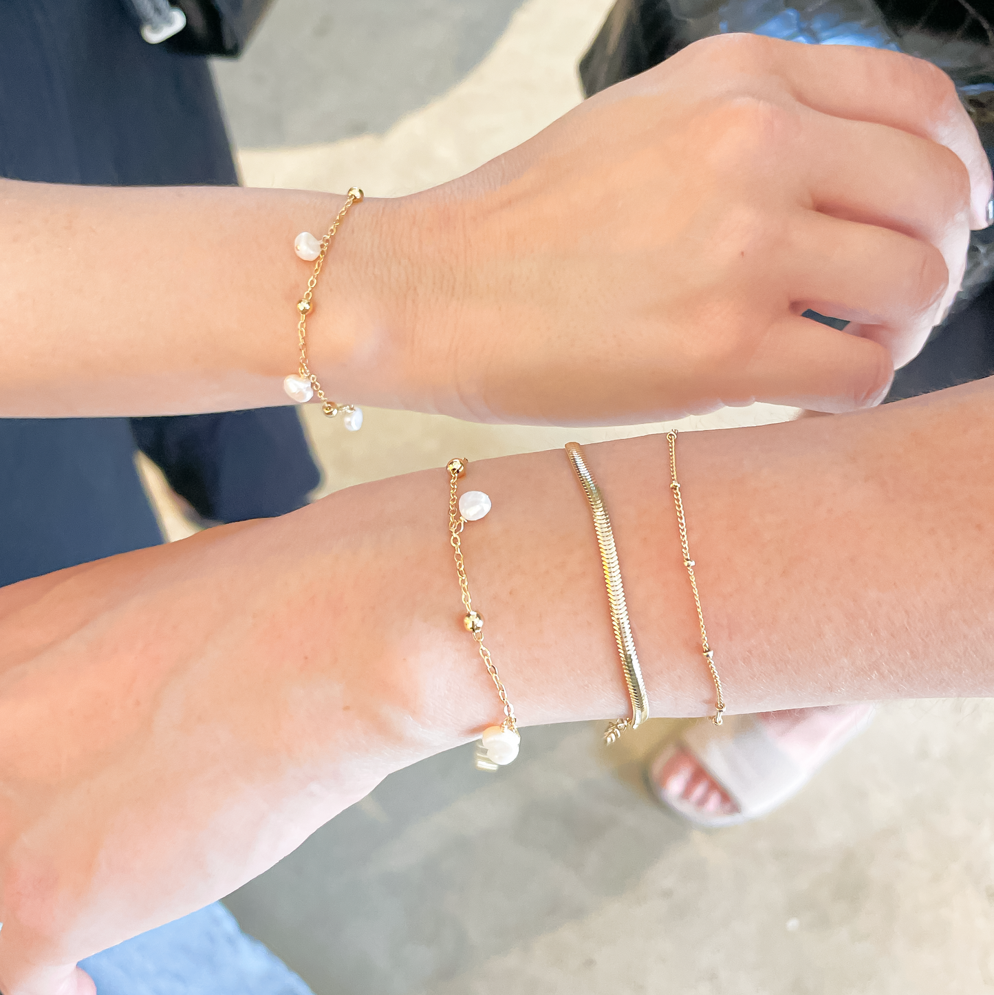 Dewdrops 14K Gold-Filled Beaded Satellite Chain Bracelet