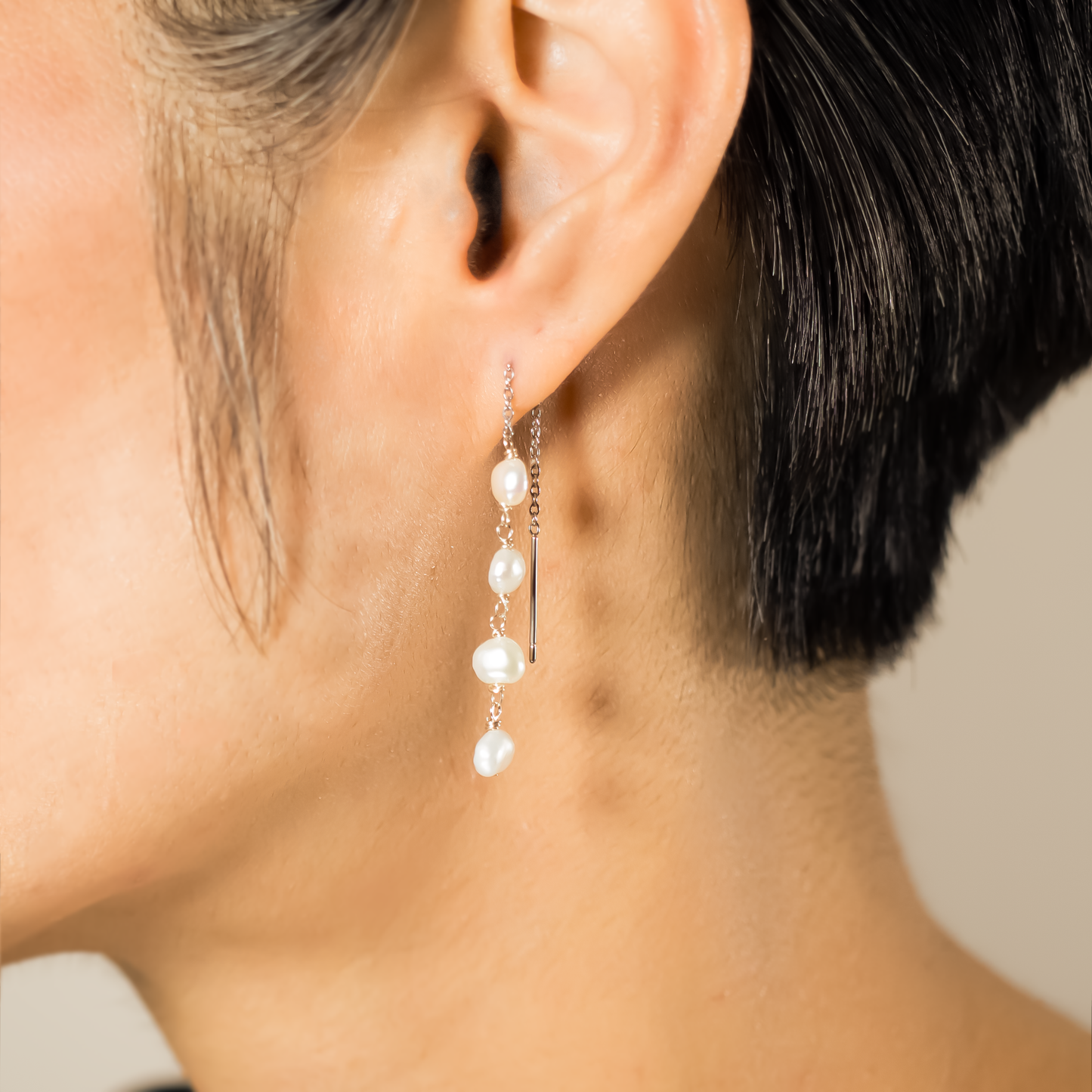 Dewdrops Silver Threader Earrings