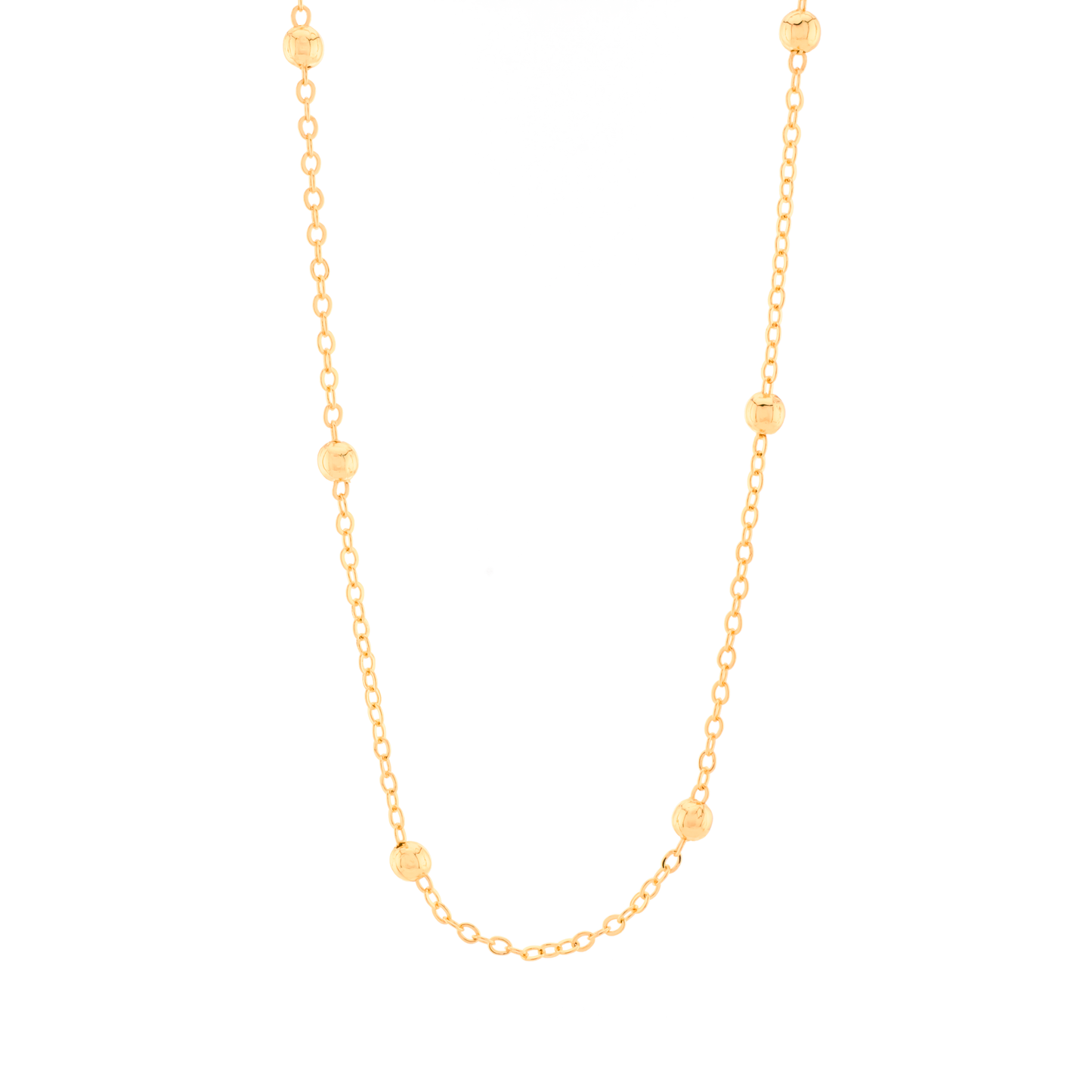 14k Gold-filled satellite necklace on a white background