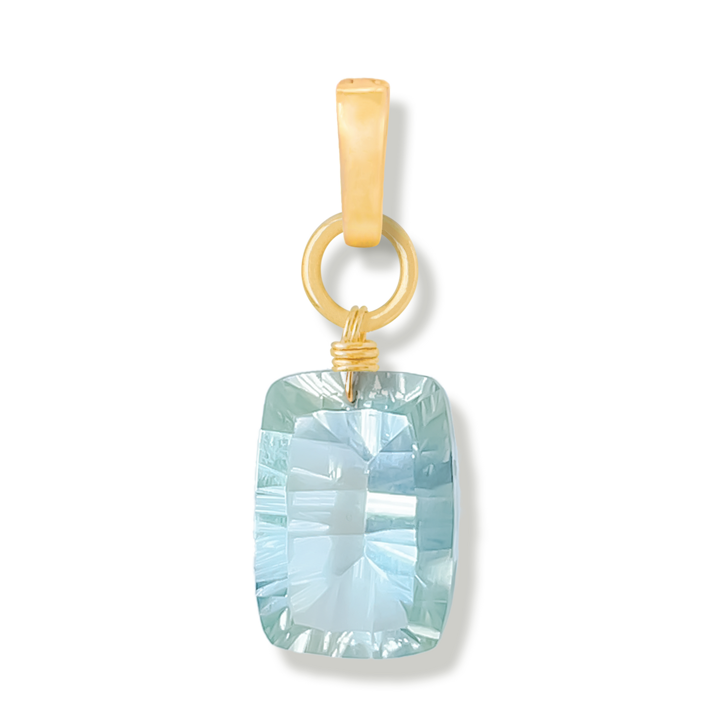 Green Amethyst Rectangle Cut Duet Charm