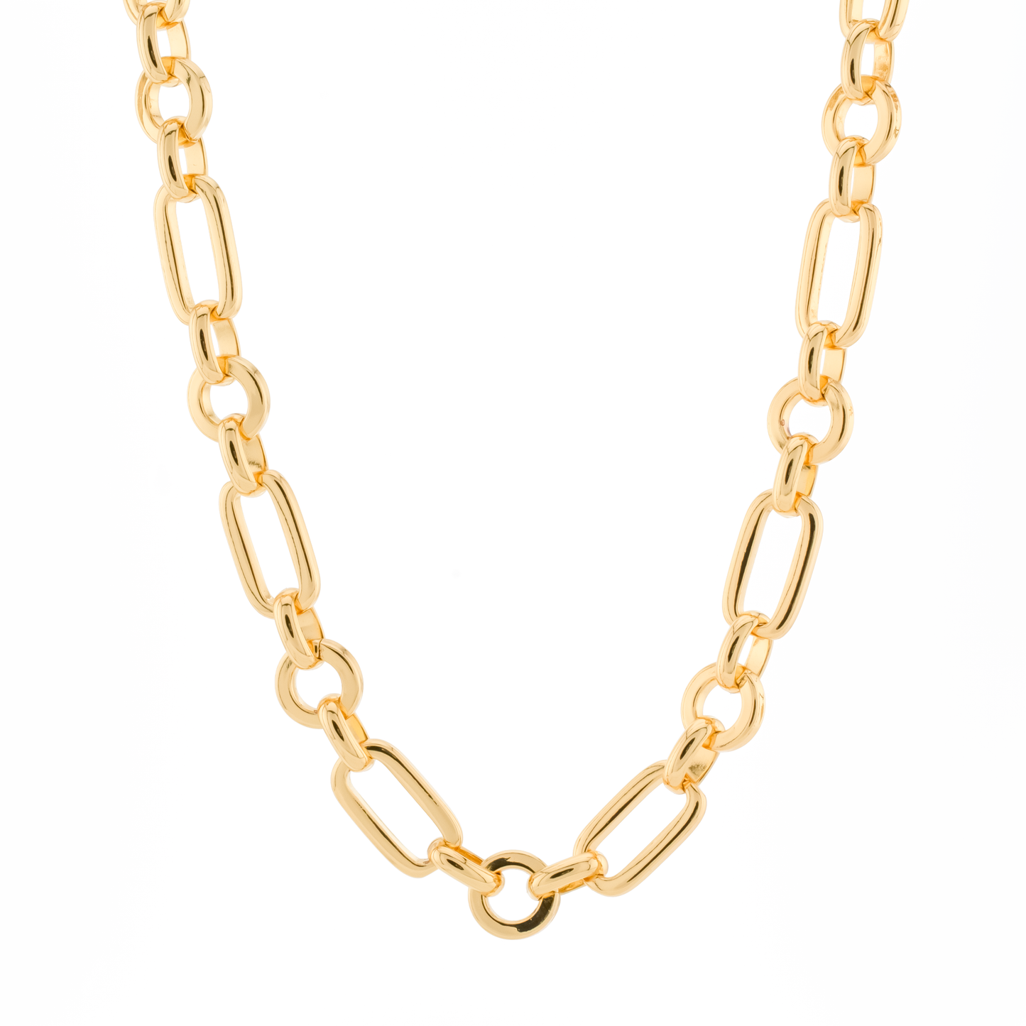 A 14k gold-filled chain necklace with a lobster clasp, displayed against a white background.