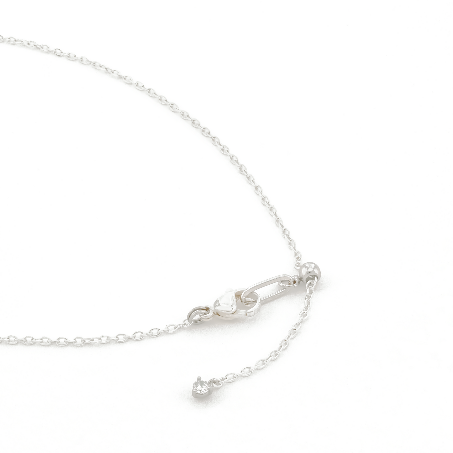 Floating Gem Rose Quartz Trillion Cut Sterling Silver Necklace