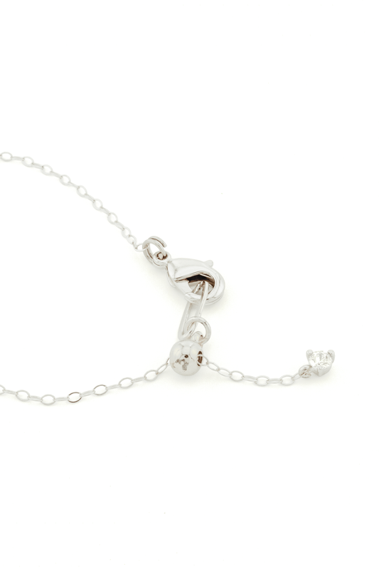 Floating Gem Blue Topaz Emerald Cut Sterling Silver Necklace