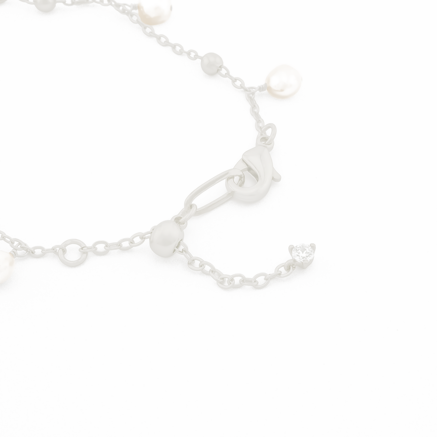 Dewdrops Silver Beaded Satellite Chain Bracelet