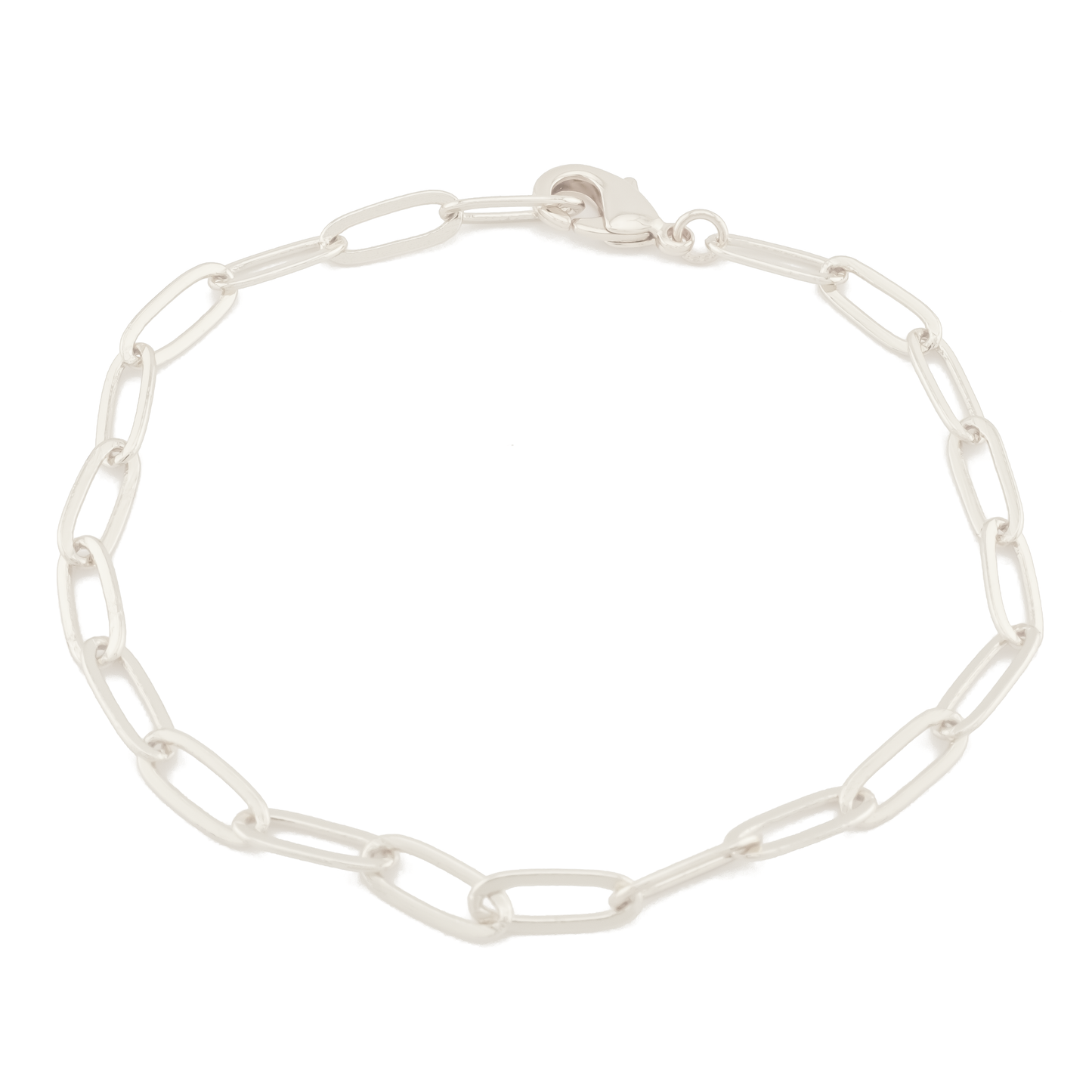 sterling silver-filled chain bracelet on a white background