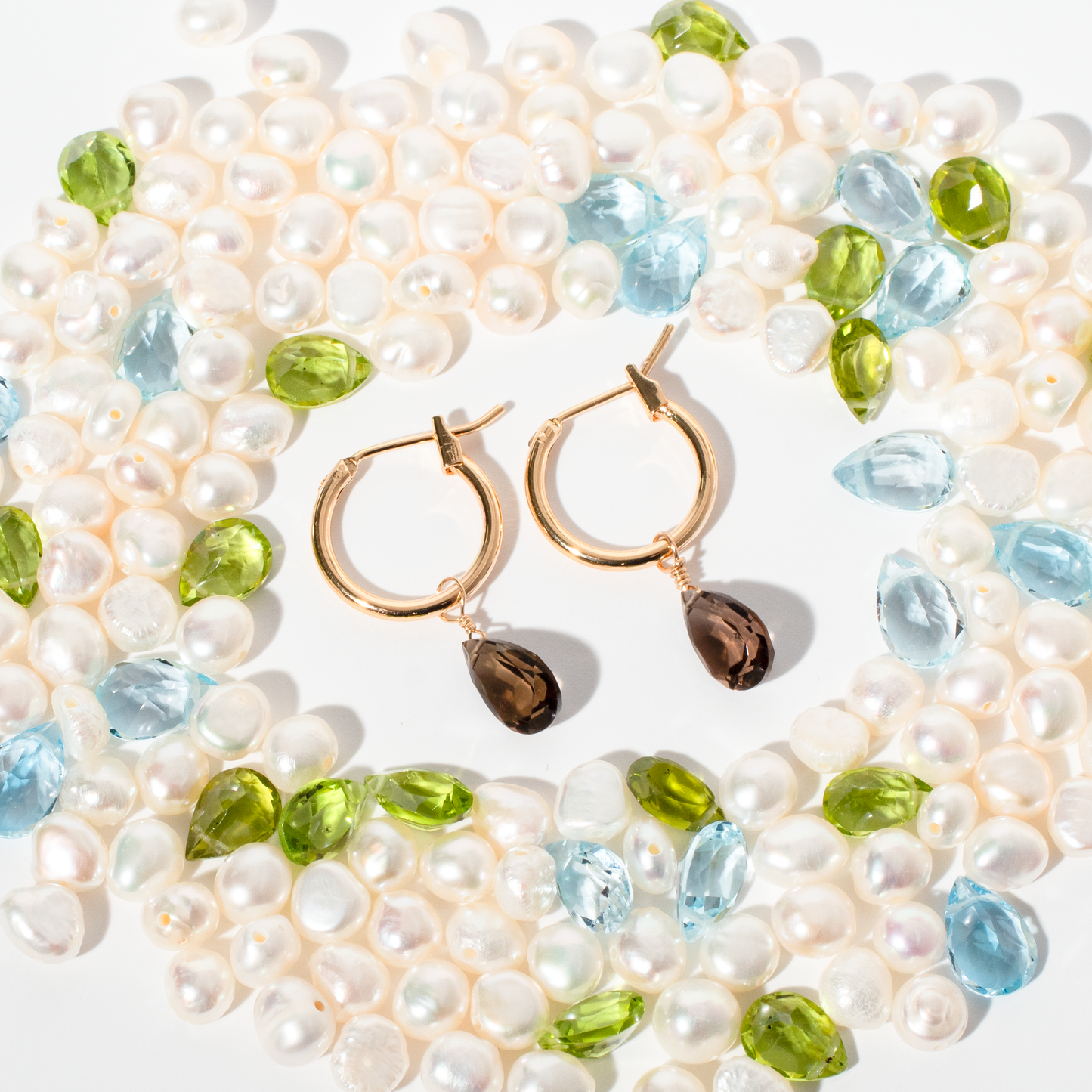 Smoky Quartz Pear Cut 14K Gold-Filled Earrings