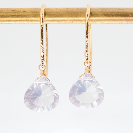 Charlotte Rose Quartz Teardrop Earrings
