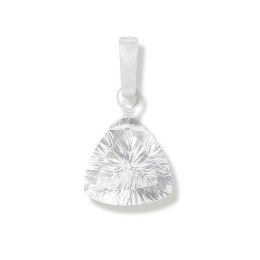 Rock Crystal Trillion Cut Sterling Silver-Filled Duet Charm