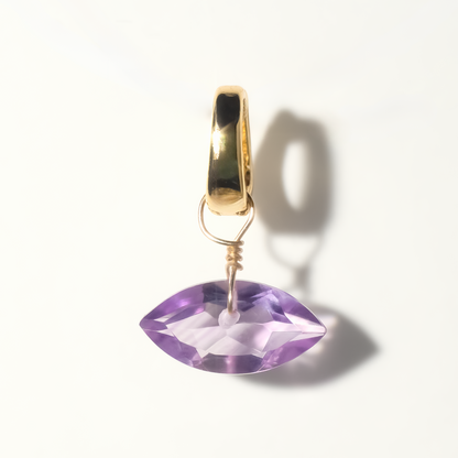 Brazilian Pink Amethyst Marquise Cut 14K Gold-Filled Duet Charm