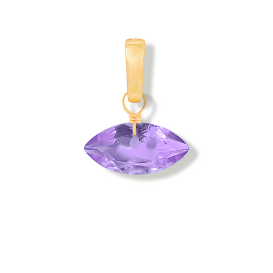 Brazilian Pink Amethyst Marquise Cut 14K Gold-Filled Duet Charm