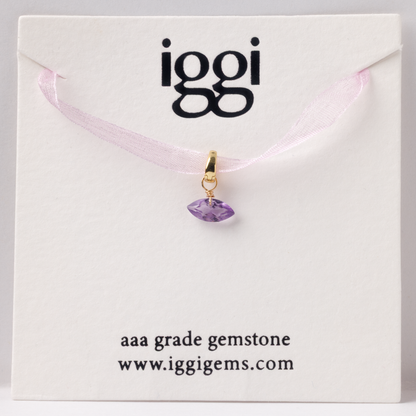 Brazilian Pink Amethyst Marquise Cut 14K Gold-Filled Duet Charm
