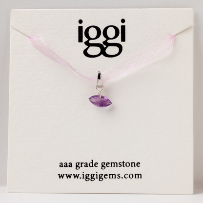 Brazilian Pink Amethyst Marquise Cut Sterling Silver-Filled Duet Charm