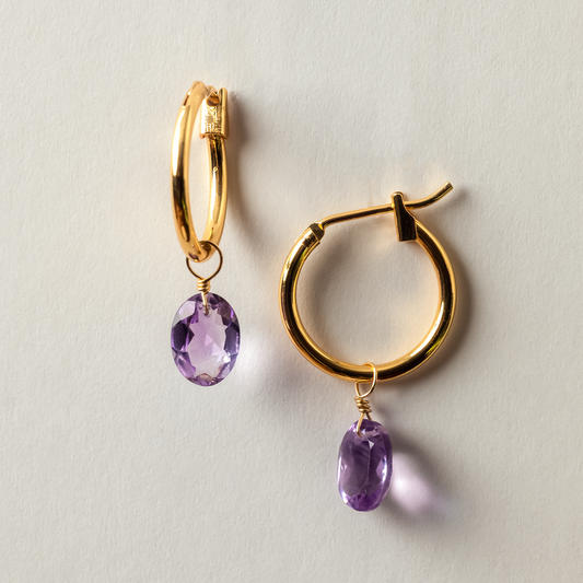 Brazilian Pink Amethyst Oval Cut 14K Goldfilled Hoop Earrings