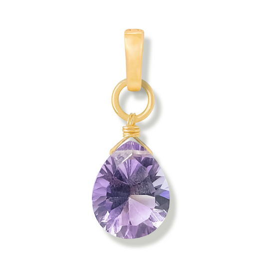 Amethyst Pear Cut Floating Gem Duet Charm
