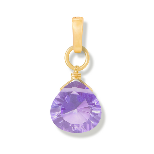 Amethyst Teardrop Cut Floating Gem Duet Charm