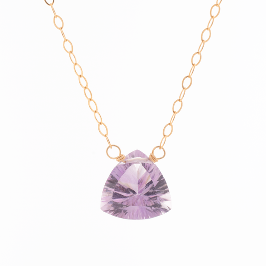 Bella Amethyst Trillion Pendant Necklace