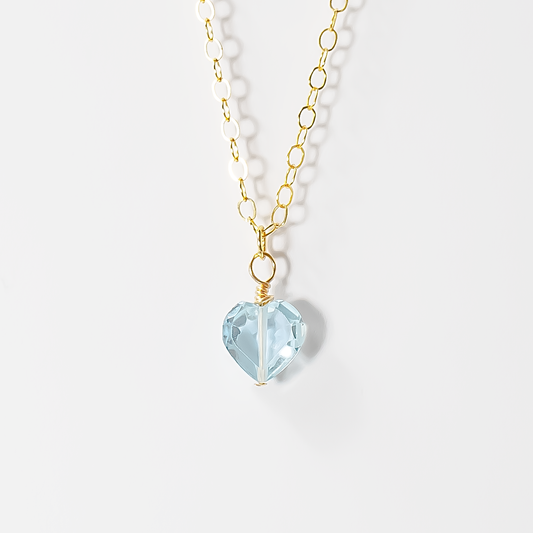 Kate Blue Topaz Heart Pendant Necklace