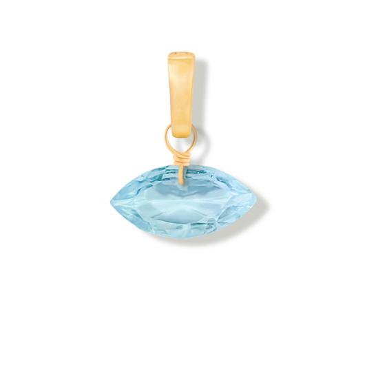 Blue Topaz Marquise Cut 14K Gold-Filled Duet Charm