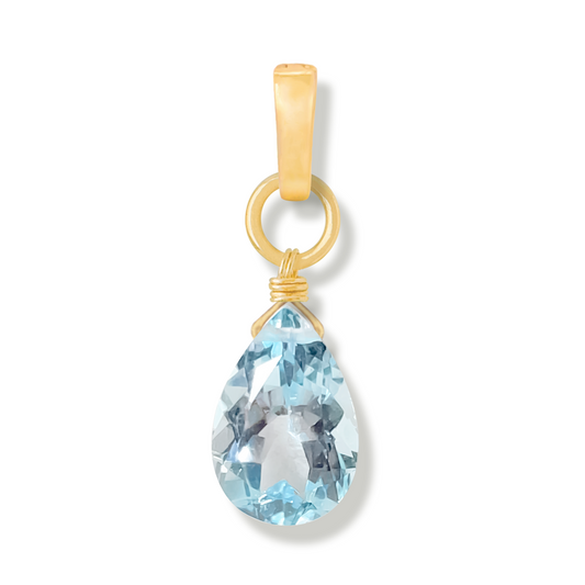 Diana Blue Topaz Pear Cut Duet Charm
