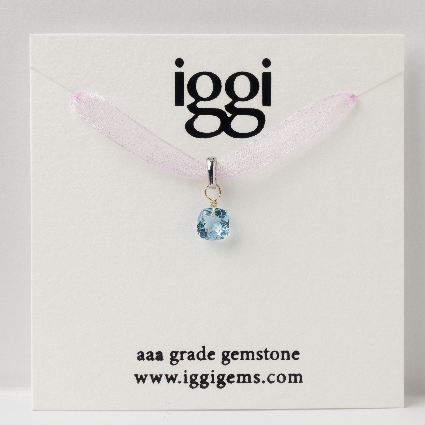 Blue Topaz Square Cut Sterling Silver-Filled Duet Charm