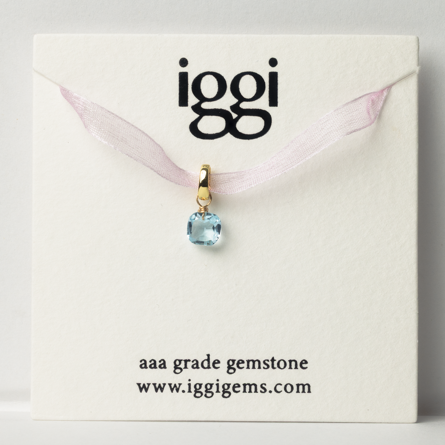 Blue Topaz Square Cut 14K Gold-Filled Duet Charm