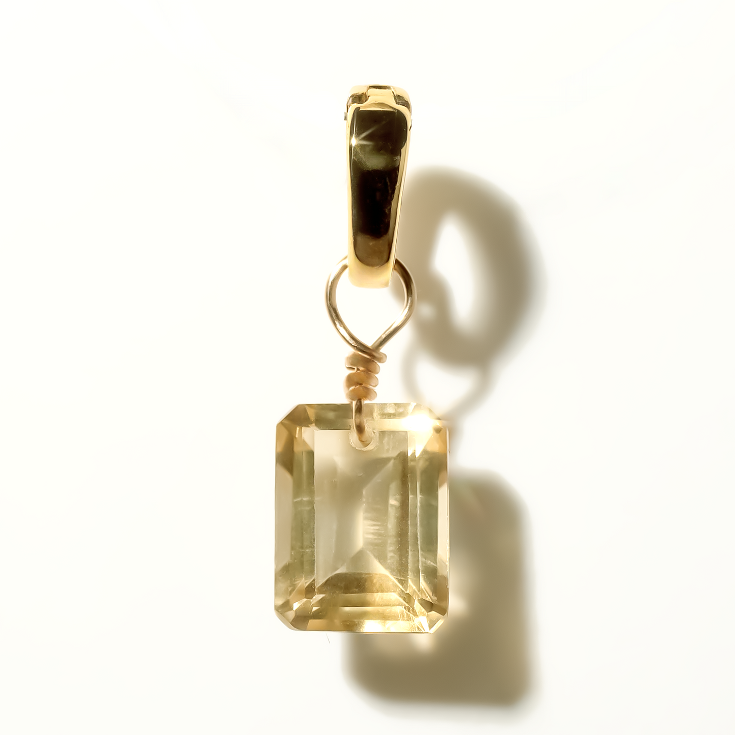 Citrine Emerald Cut 14K Gold-Filled Duet Charm