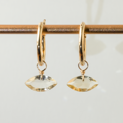 Citrine Marquise Cut 14K Gold-Filled Hoop Earrings