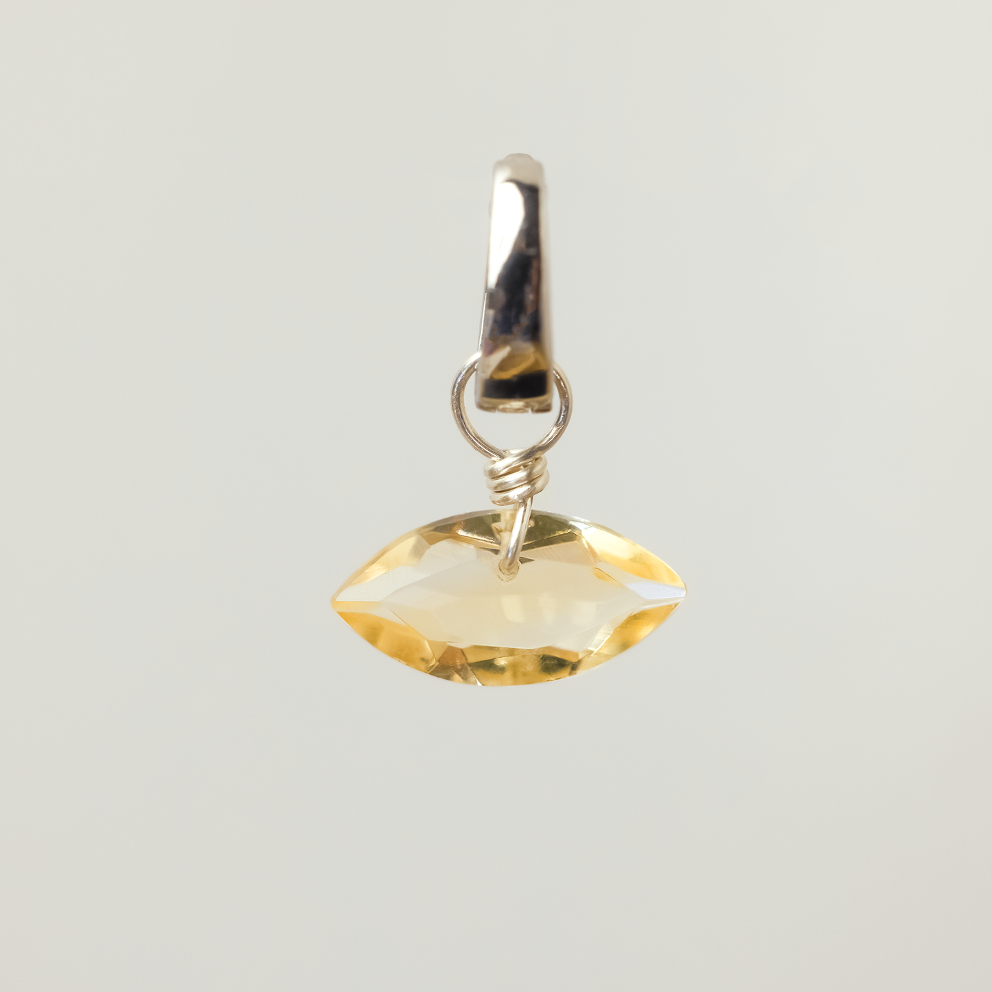 Citrine Marquise Cut Sterling Silver-Filled Duet Charm