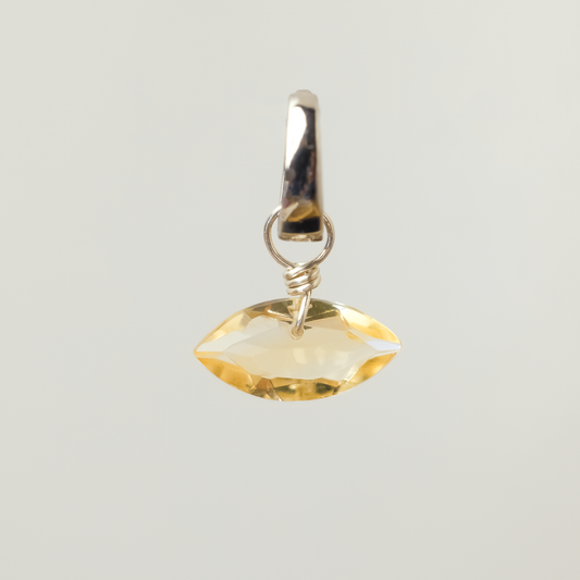 Citrine Marquise Cut Sterling Silver-Filled Duet Charm