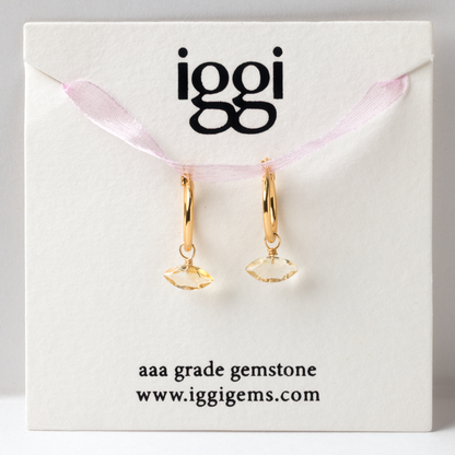 Citrine Marquise Cut 14K Gold-Filled Hoop Earrings