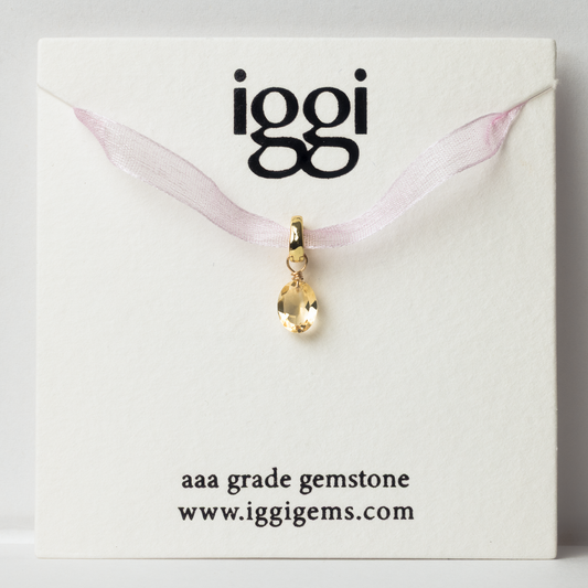 Citrine Oval Cut 14K Goldfilled Duet Charm